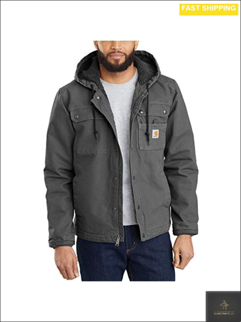 Carhartt Washed Duck Bartlett Jacket Sherpa Lined Work Anorak